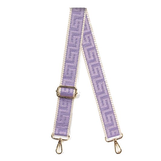 Lilac Greek Key Crossbody Strap