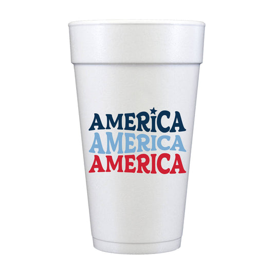 America 4th of July Full Color Foam Cups - Patriotic
