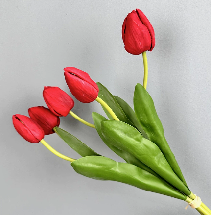 19''T Real Touch Tulips bunch, Faux Tulips Spring Flowers