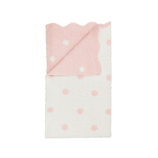 Pink Dot Chenille Blanket 13”x28”