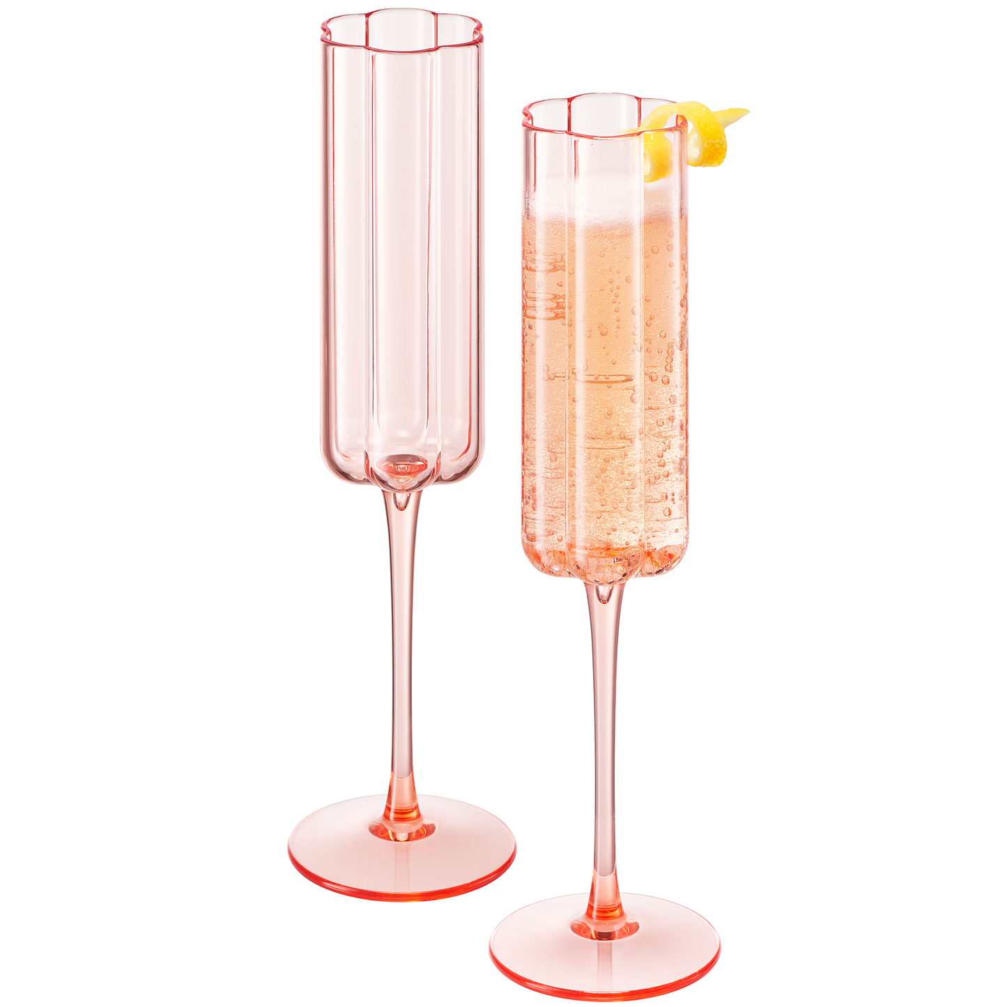 Shatterproof Acrylic Flower Plastic Champagne Flute, 6.5OZ