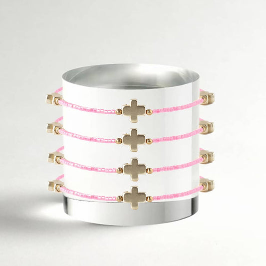 Faithful Cross Bangle-Hot Pink | Christian