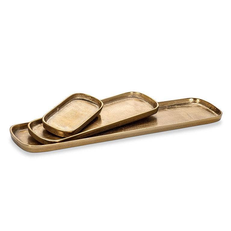 Large Oval Tray - Gold - 3.5x15"L