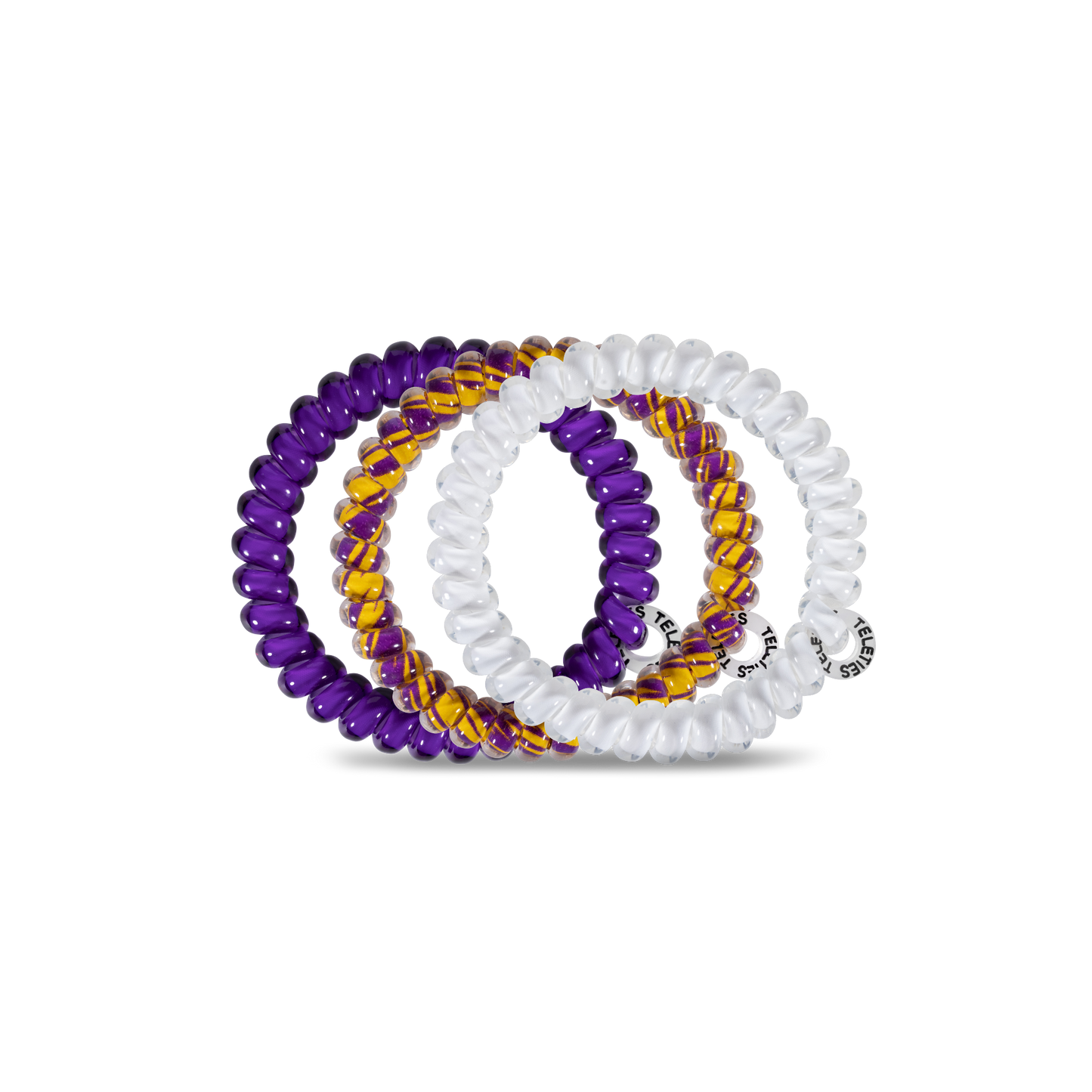 LSU - Small Spiral Hair Coils, Hair Ties, 3-pack