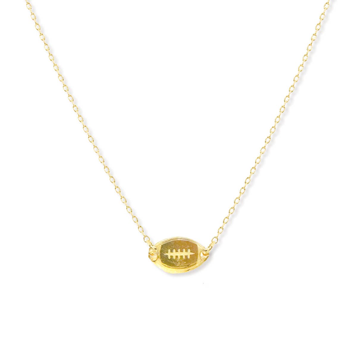 Mirrored Gold Football Necklace