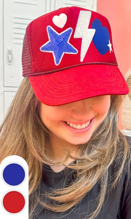 Red, White and Blue Sparkle Things Trucker Hat