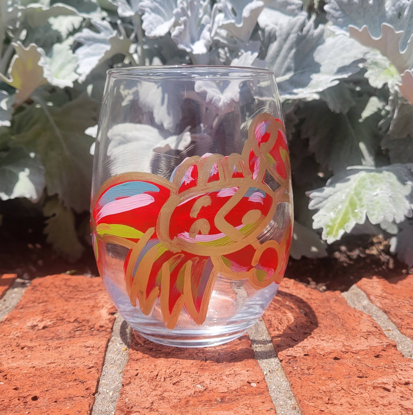 Crawfish Hand-Painted Wine Glasses