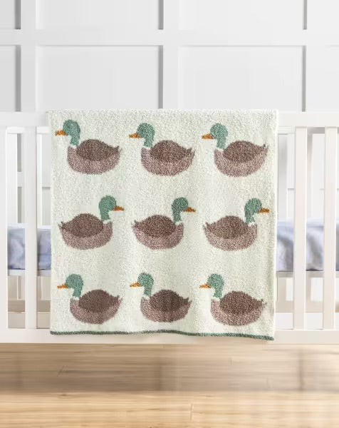 Chenille Mallard Duck Blanket 13”x28”