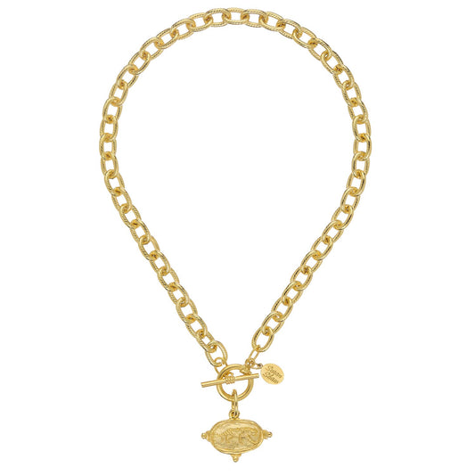 Tiger Body on Gold Toggle Necklace