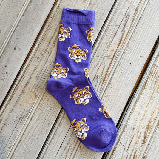 LSU Sailor Mike Sock-purple