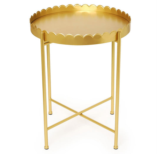 Gold Scalloped Edge Round Table