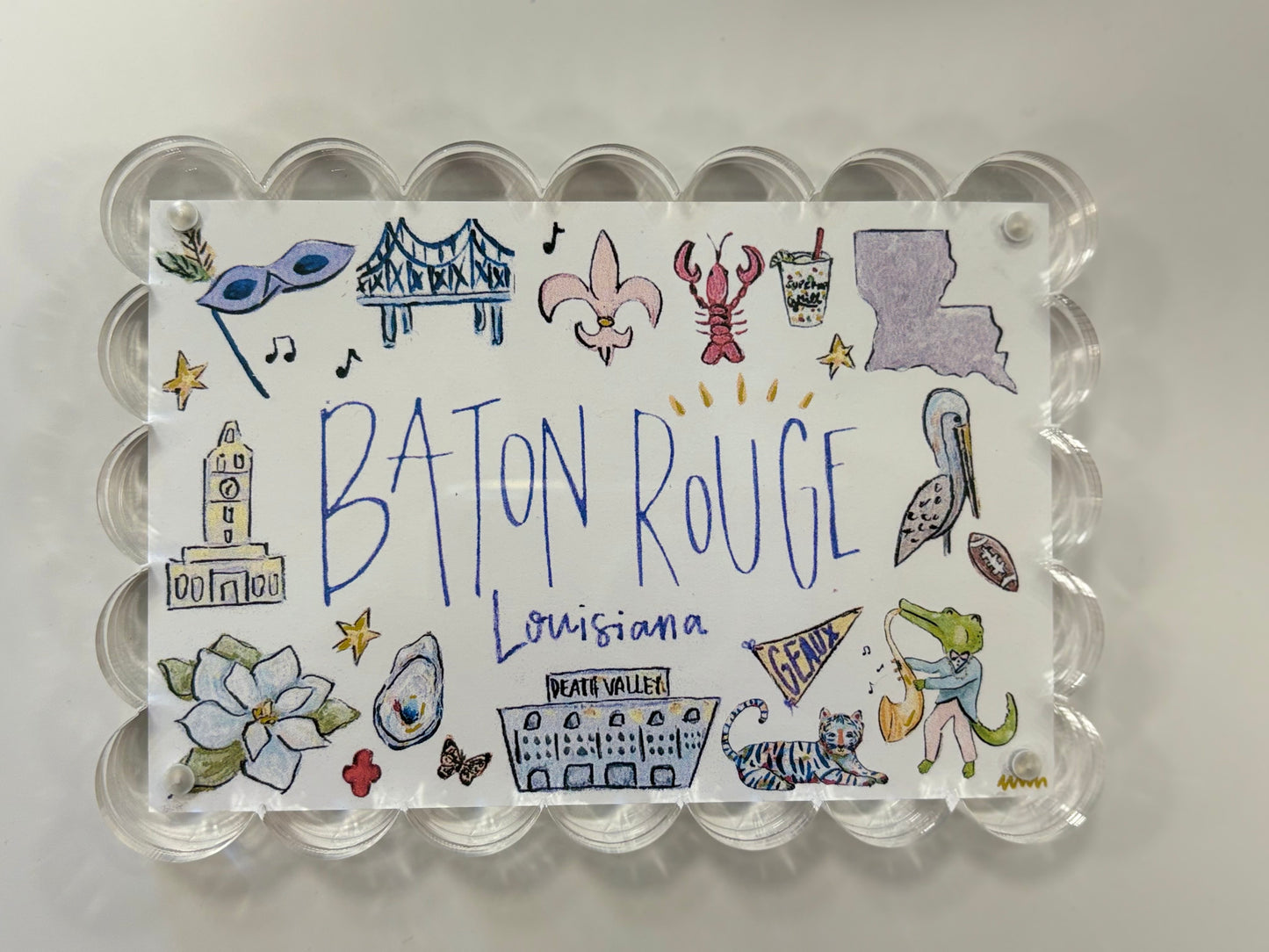MBM Baton Rouge Icons Scalloped Acrylic Blocks