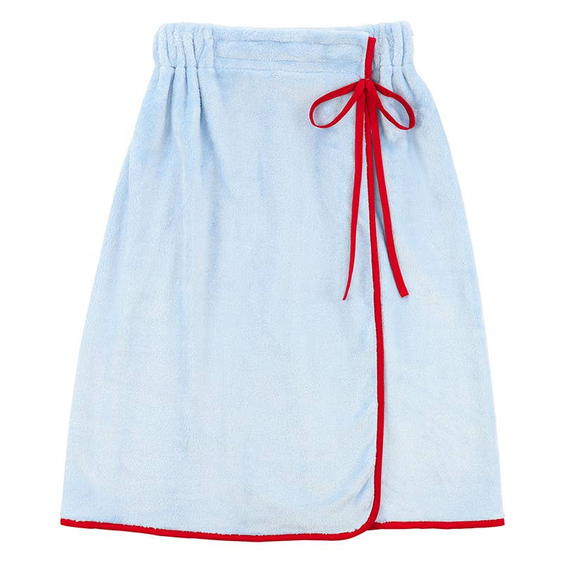 Spa Wrap - Blue + Red  Bow