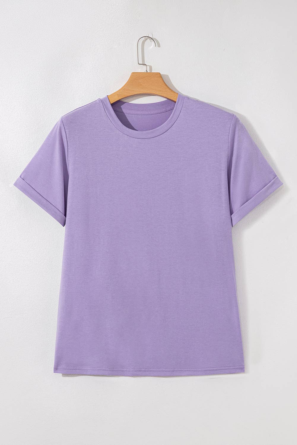 Multicolor Casual Plain Crew Neck Short Sleeve Tee | S-2XL