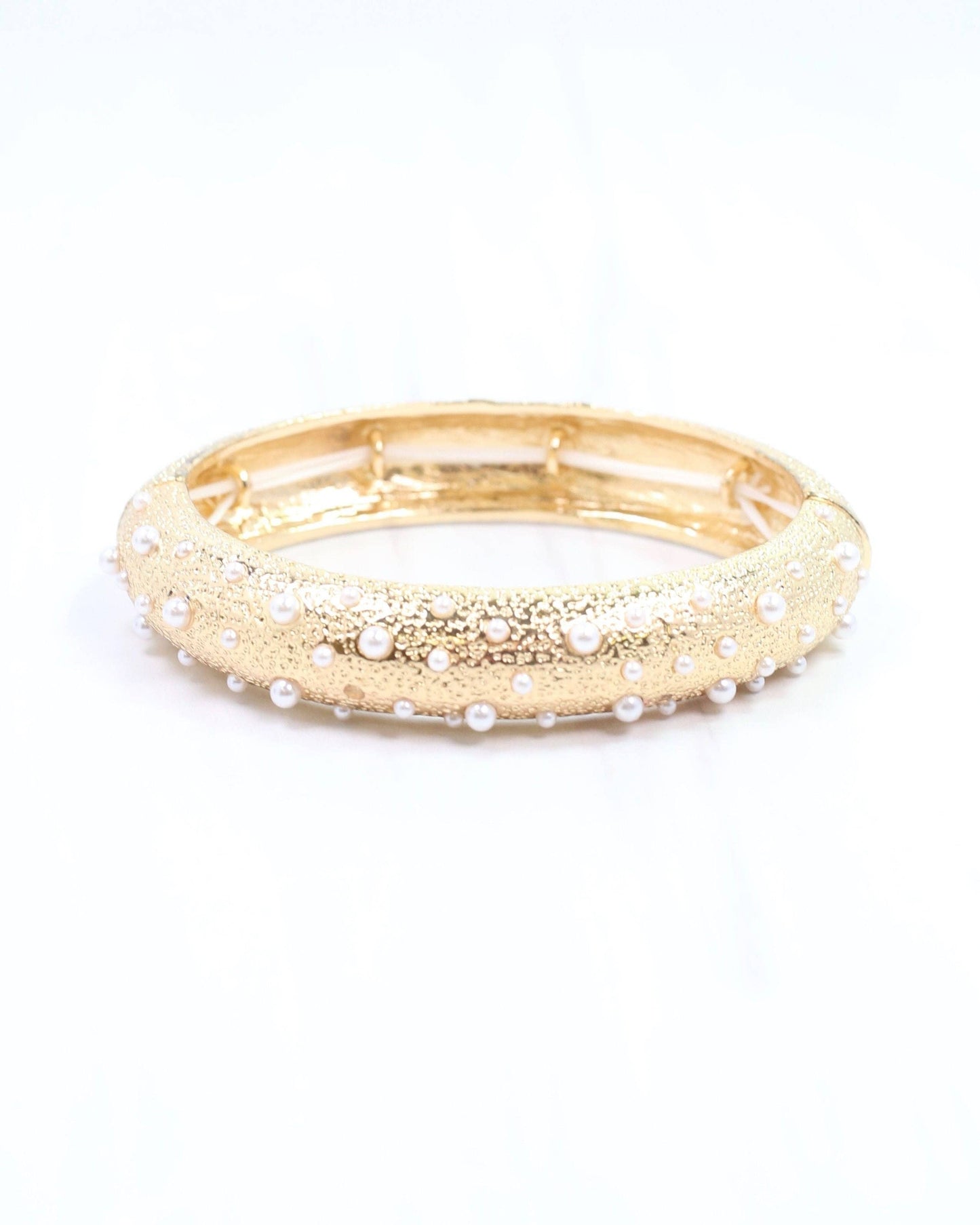 Danice Textured Gold Bracelet Pearl