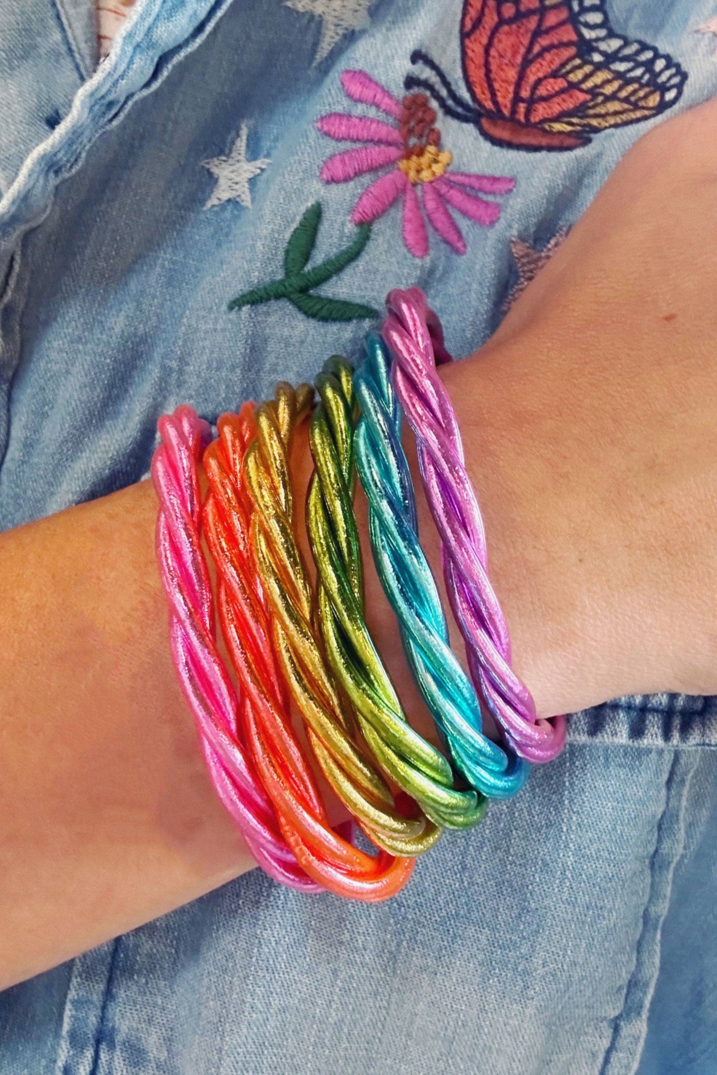 Single Twisted Thai Buddhist Temple Bracelet, Mantra Bangle