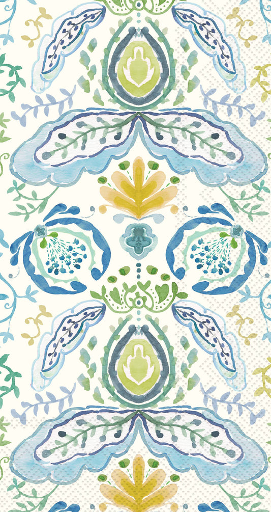 Paper Guest Towels 16 ct Azure & Ivy Gold
