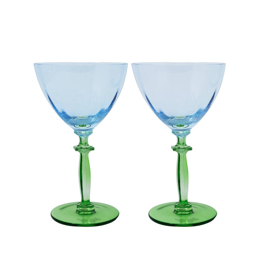 Wine Glass Set, Hydrangea Blue/Peninsula Green