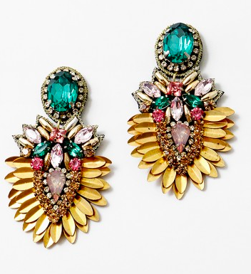 Statement Earrings - Multi Colored Statement Earrings, Green
