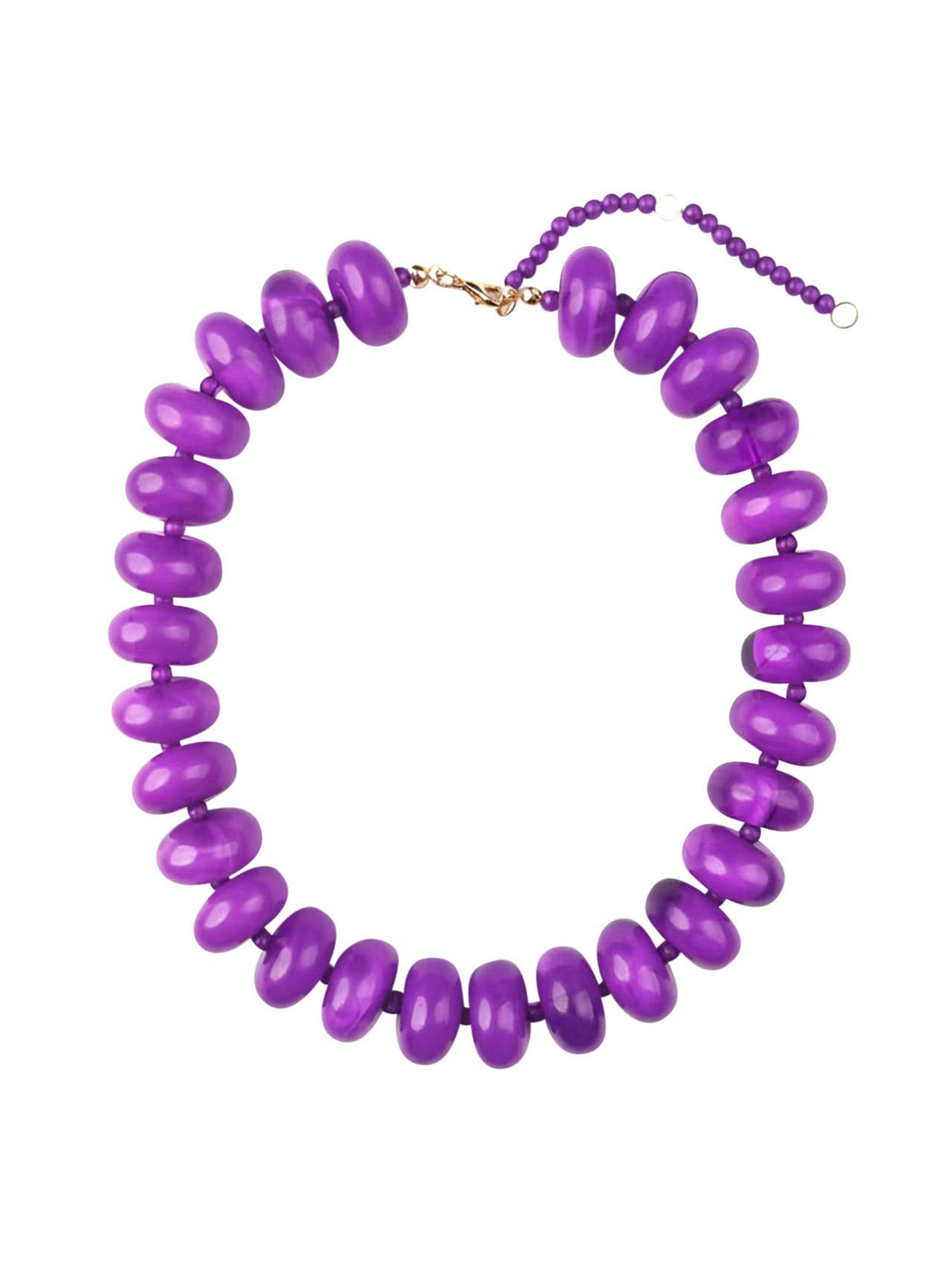 Bailey Chunky Beaded Necklace- Purple