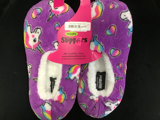 Kids Unicorn Slippers Large