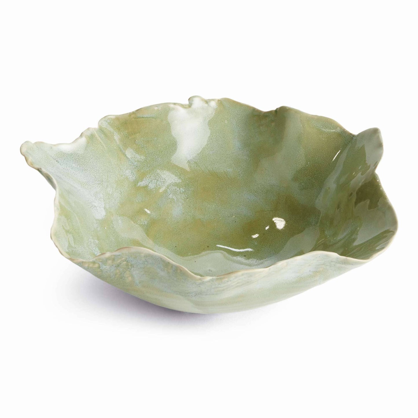 Morgan Decorative Tray Small - Seafoam Ceramic - Handcrafted