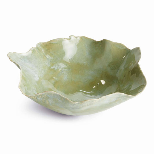 Morgan Decorative Tray Small - Seafoam Ceramic - Handcrafted