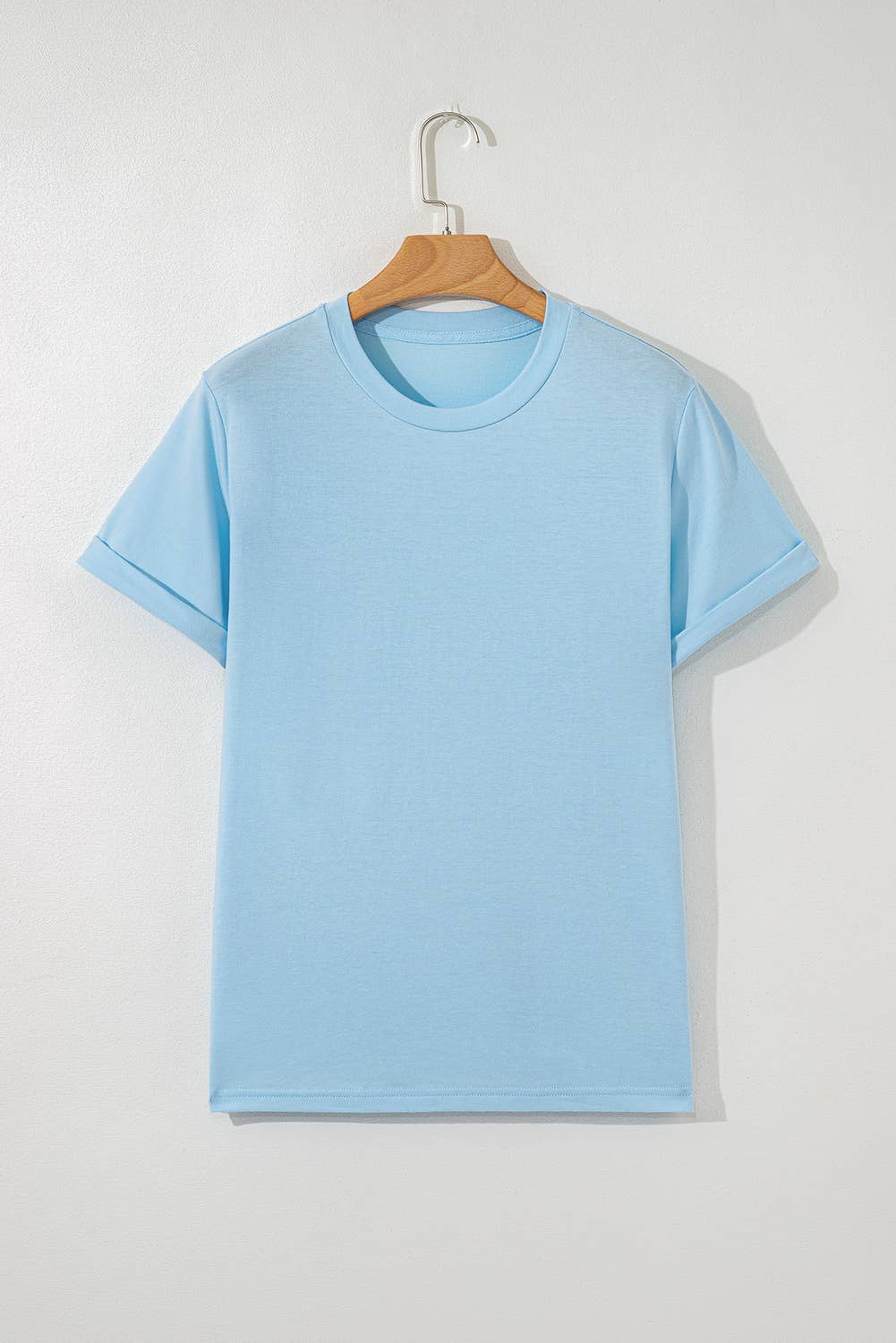 Multicolor Casual Plain Crew Neck Short Sleeve Tee | S-2XL