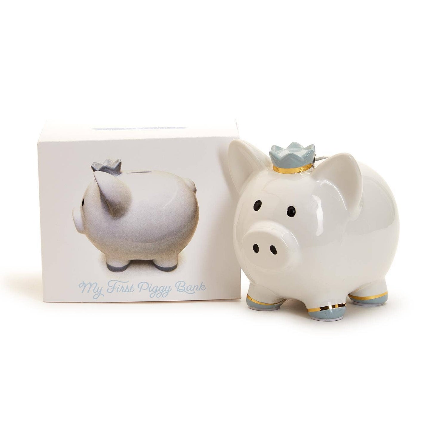 Piggy Bank with Crown in Gift Box Assorted 2 Colors