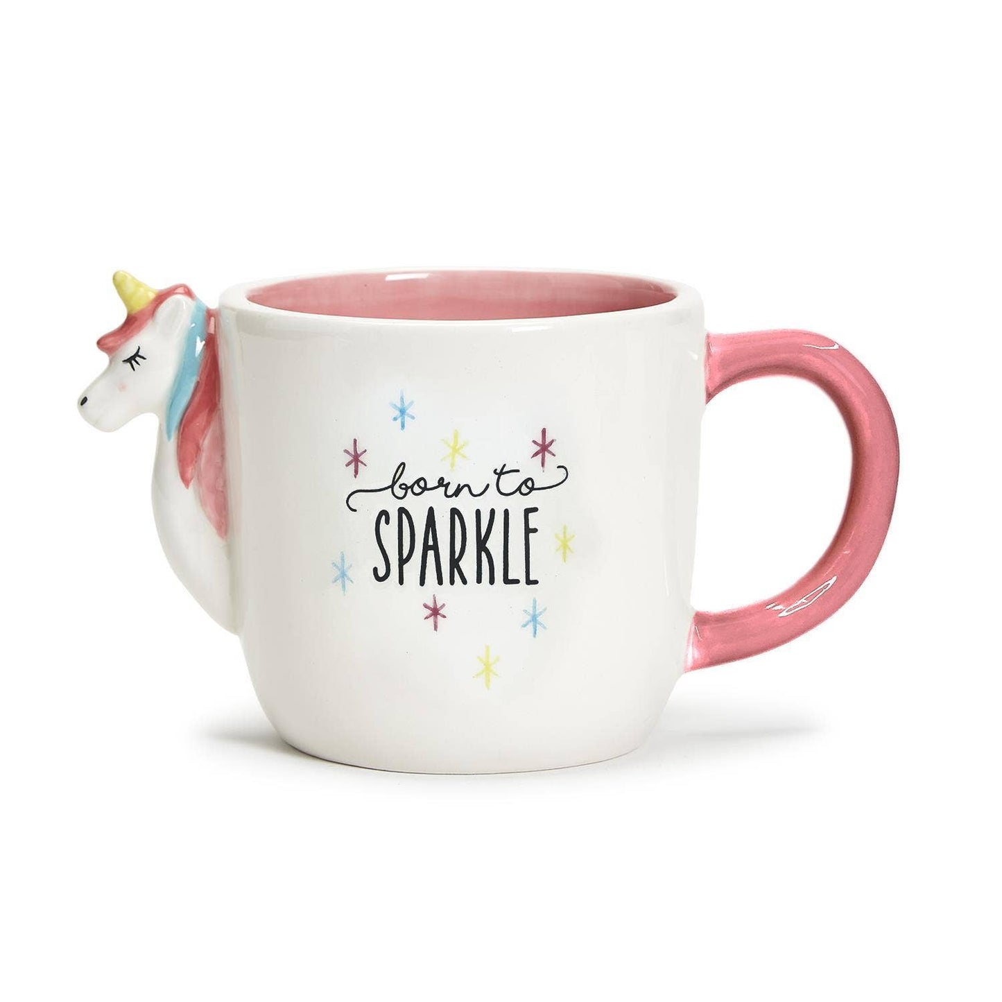 Hand-Painted Unicorn Mug with Pair of Pom Pom Socks