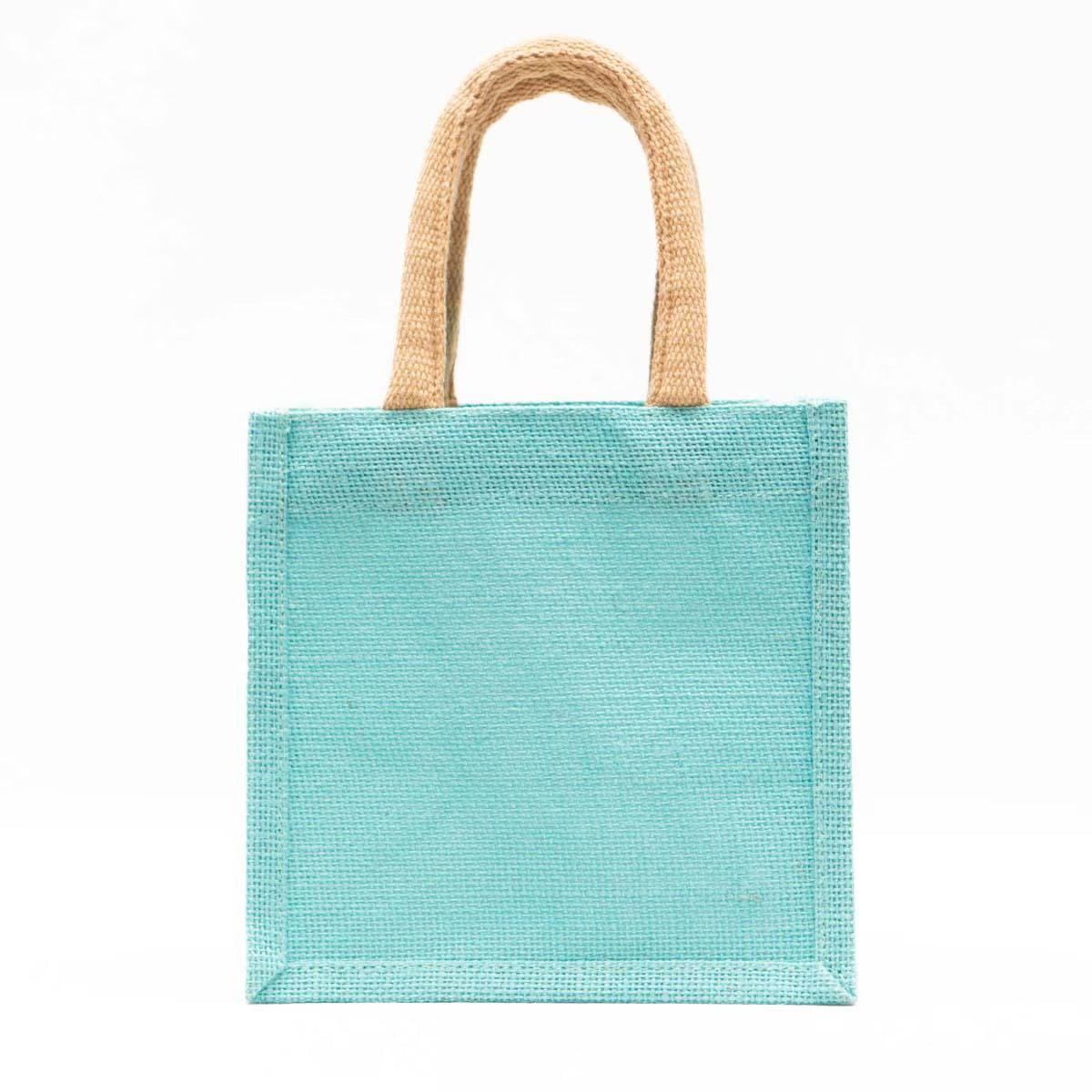 Jute Petite Gift Tote Aruba Blue 7x7x5