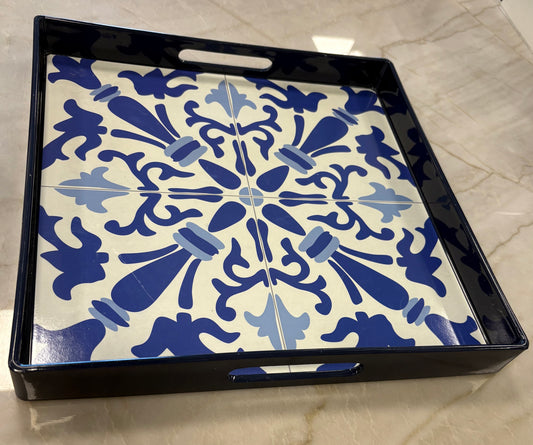 Seville Tray Blue/white