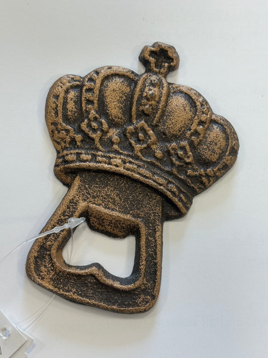 Crown Bottle Opener   Brown/Gold   3x4.25