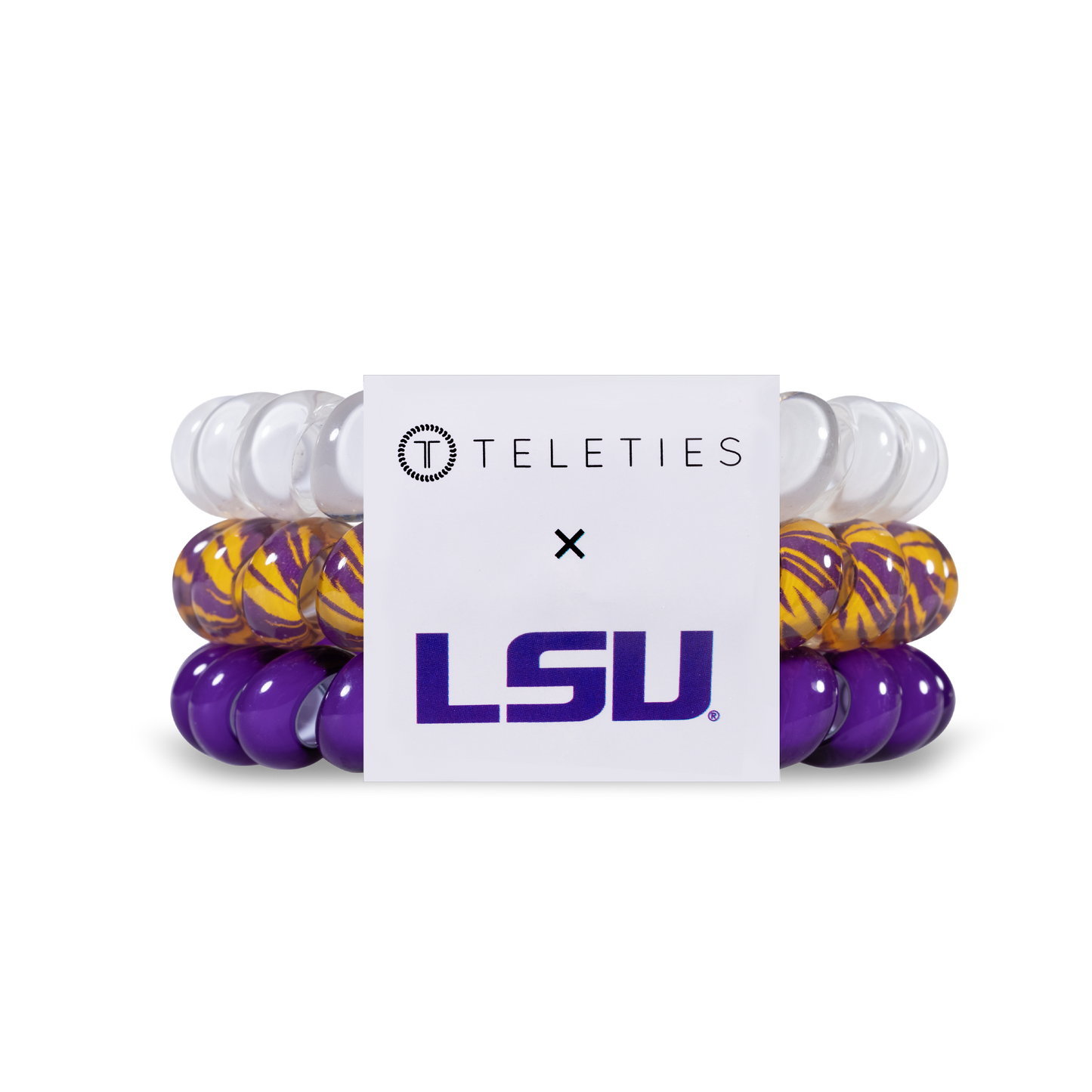 LSU - Large Spiral Hair Coils, Hair Ties, 3-pack