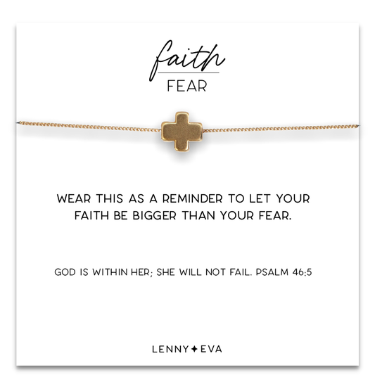 Faith Over Fear Cross Necklace | Christian
