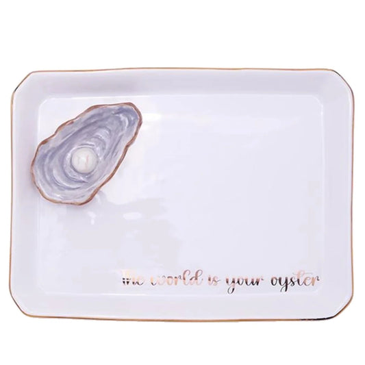 Oyster Icon Trinket Tray with Saying in Gift Box