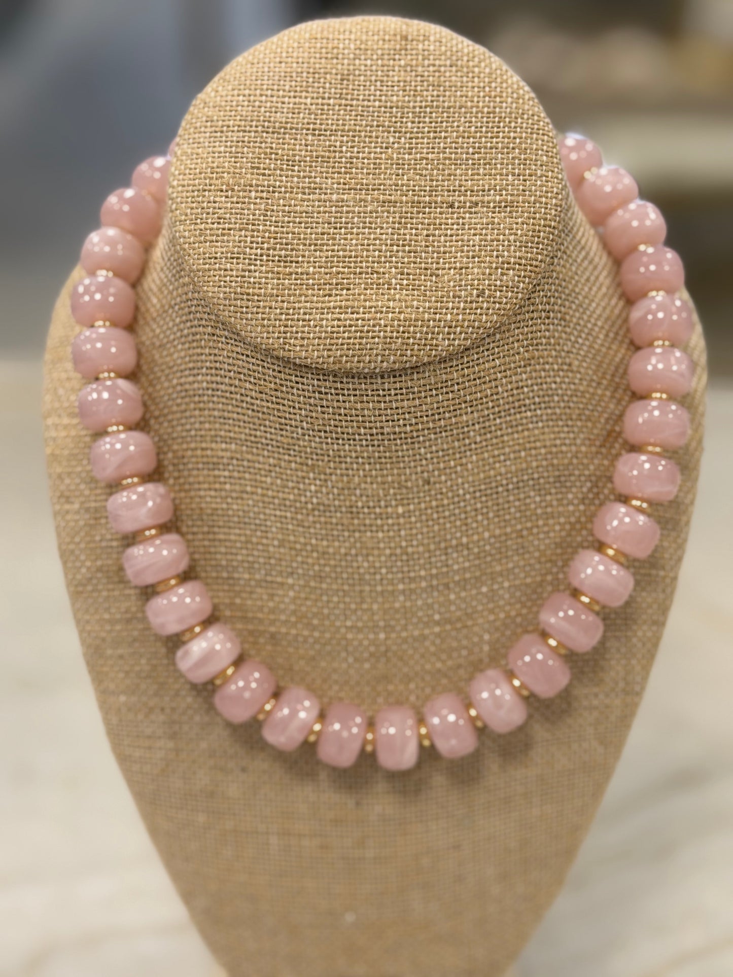 Light Pink Chunky Beaded Necklace