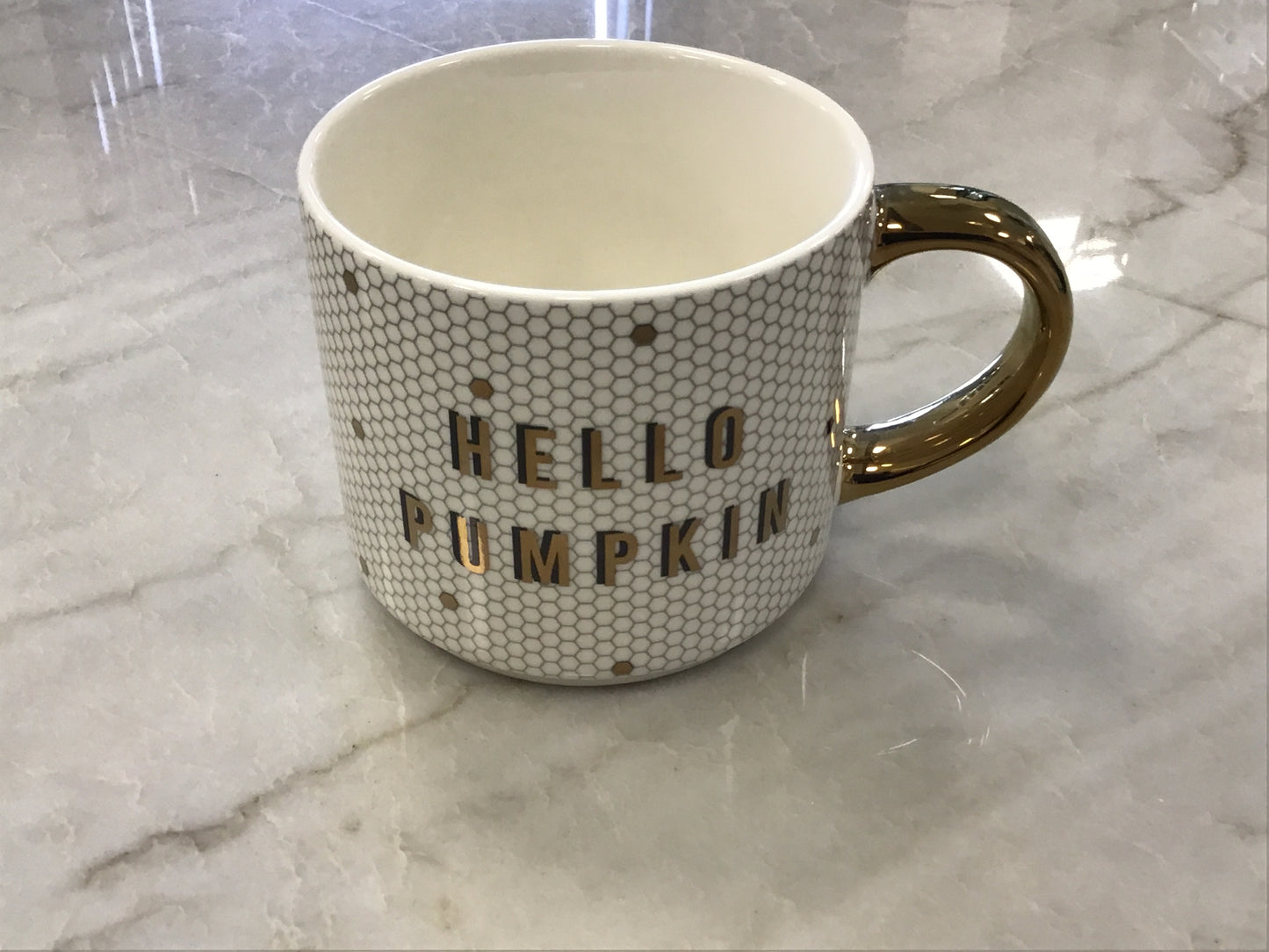 Hello Pumkin Cup Gold Tile