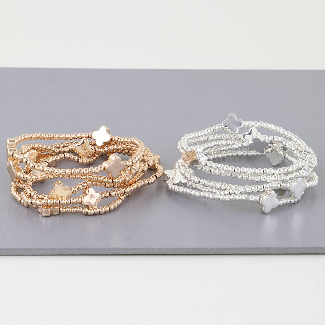 Multi Clover Beaded Bracelet