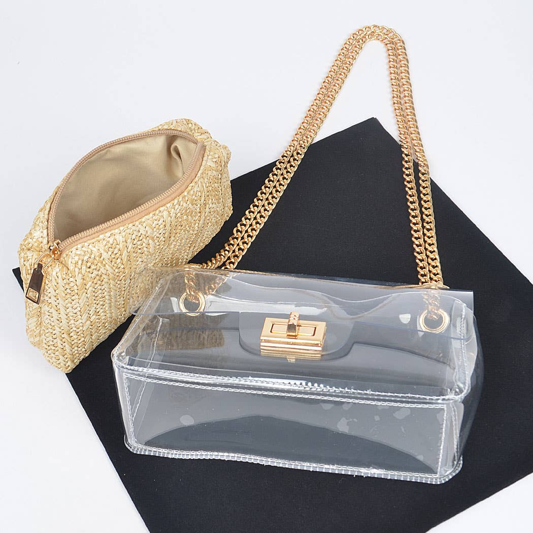 Transparent Crossbody Bag W/pouch