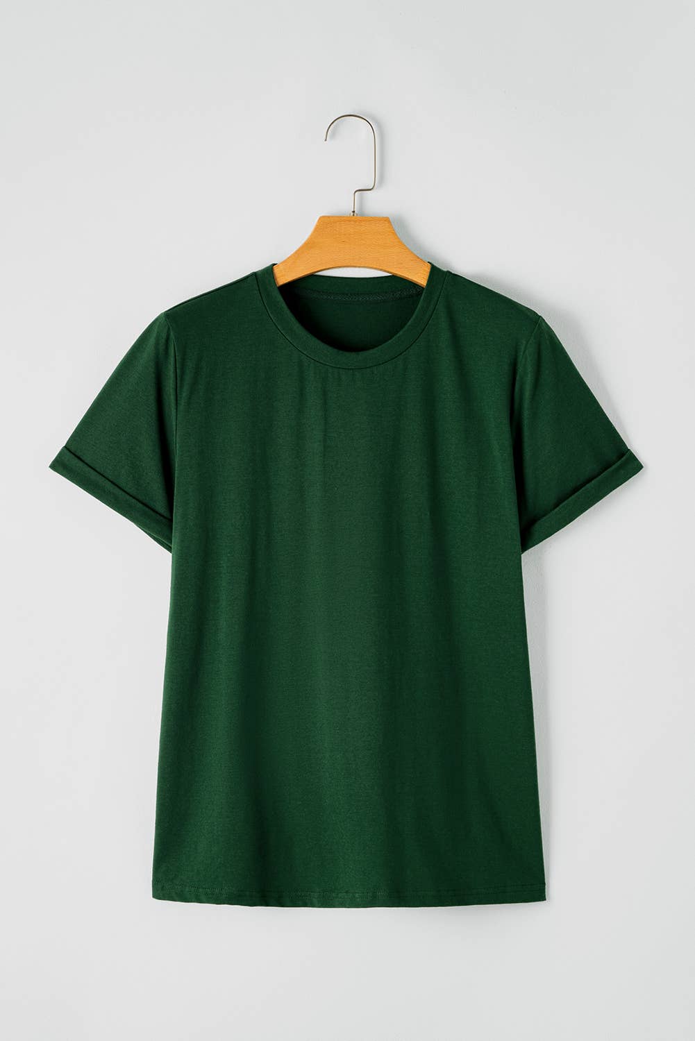 Multicolor Casual Plain Crew Neck Short Sleeve Tee | S-2XL
