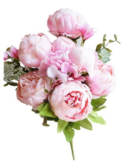 18'' Super Soft Blooming Peony Silk Wedding Bouquet Flowers
