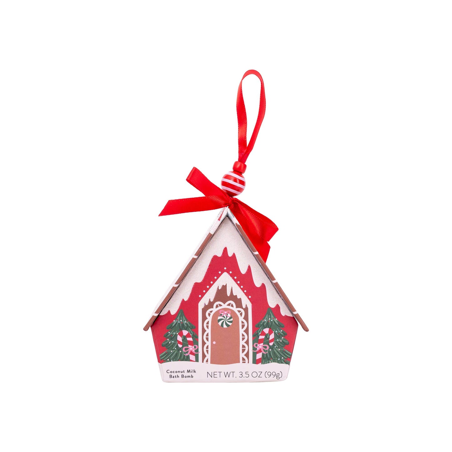 Bath Bomb Christmas Ornament House - Red