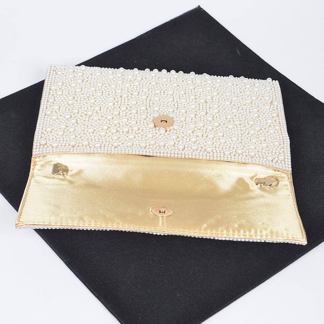 Faux Pearl Party Clutch