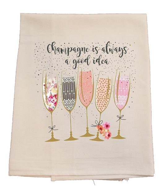 Champagne Tea Towel