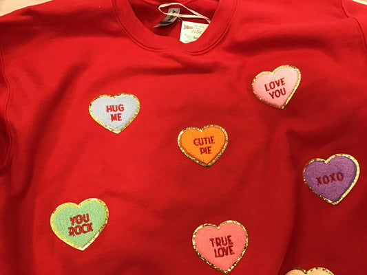 LPA Hearts Sweatshirt Red (small)