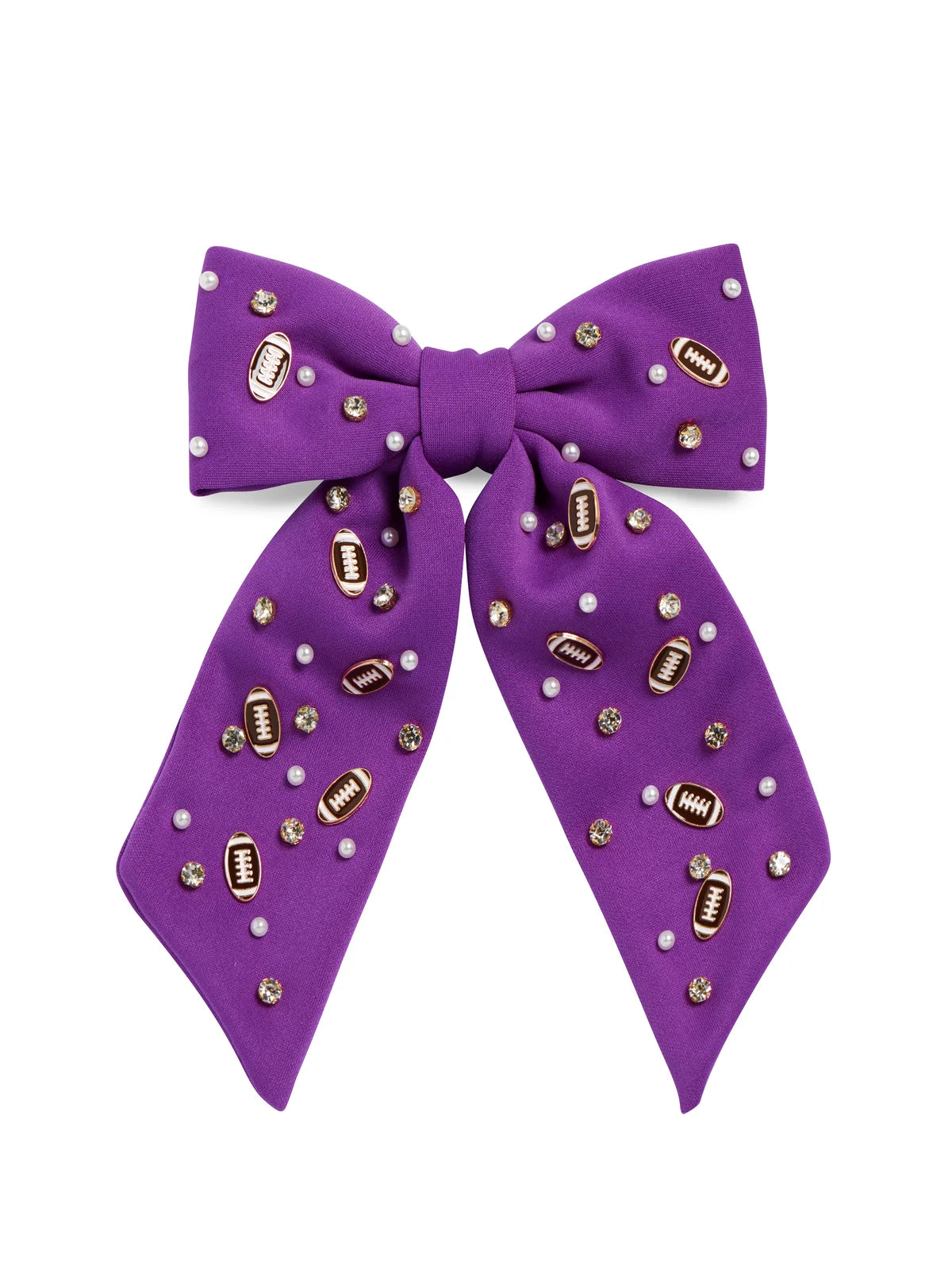 Game Day Charms Bow Clip, Purple