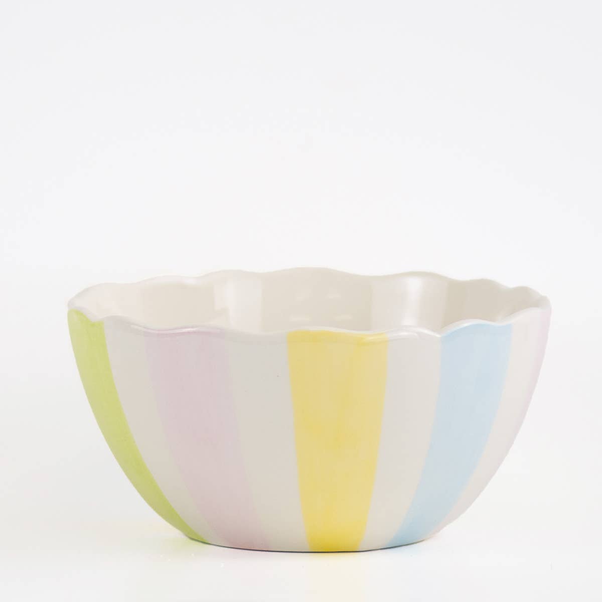 Candy Stripe Bowl   White/Multi   8x4