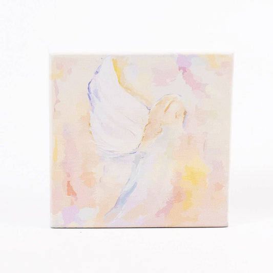 Julianna Angel Block Art   White/Multi   4x4x1