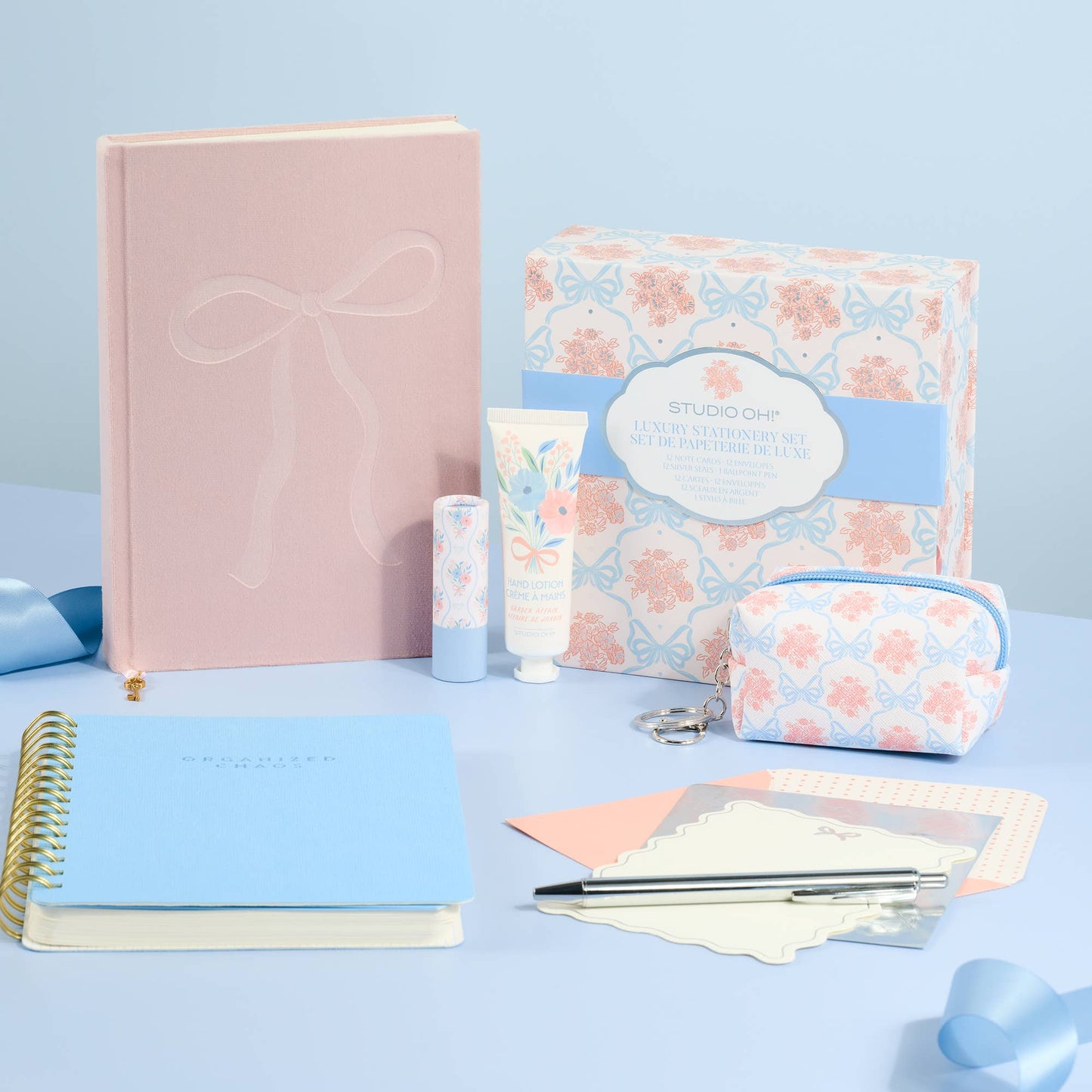 Sweetheart Pink Bow Olivia Velvet A5 Journal